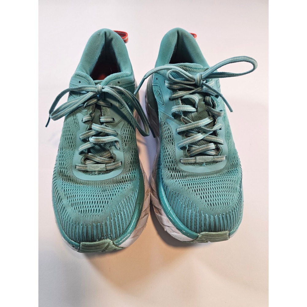 Hoka Bondi 7 Running Shoes Womens 8.5‎ Blue Turquoise Athletic Sneaker
